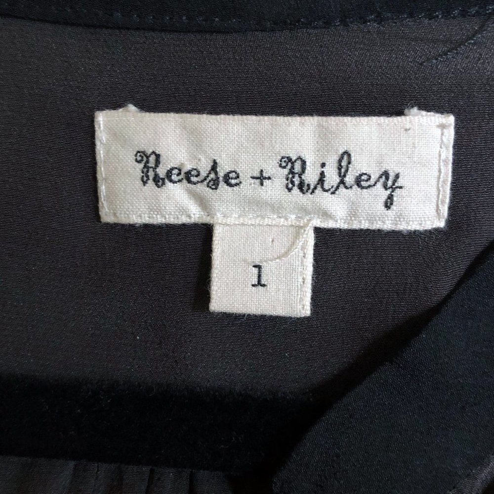 Reese + Riley 100% Silk Blouse in Charcoal | Size 1 - Picture 9 of 12